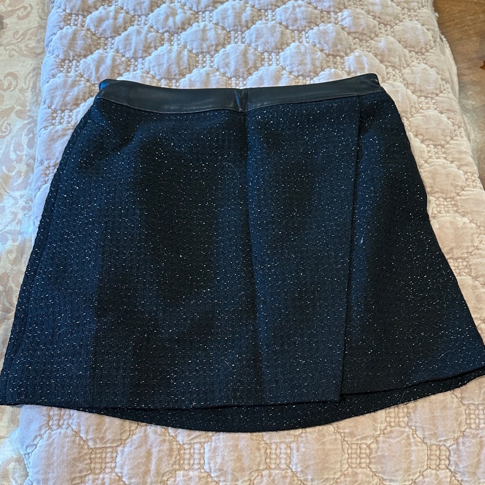 DKNY Black Textured Mini Skirt